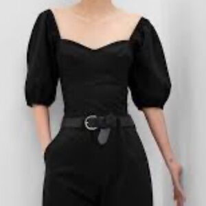 NWT GAP Puff Sleeve sweatheart crop Blouse